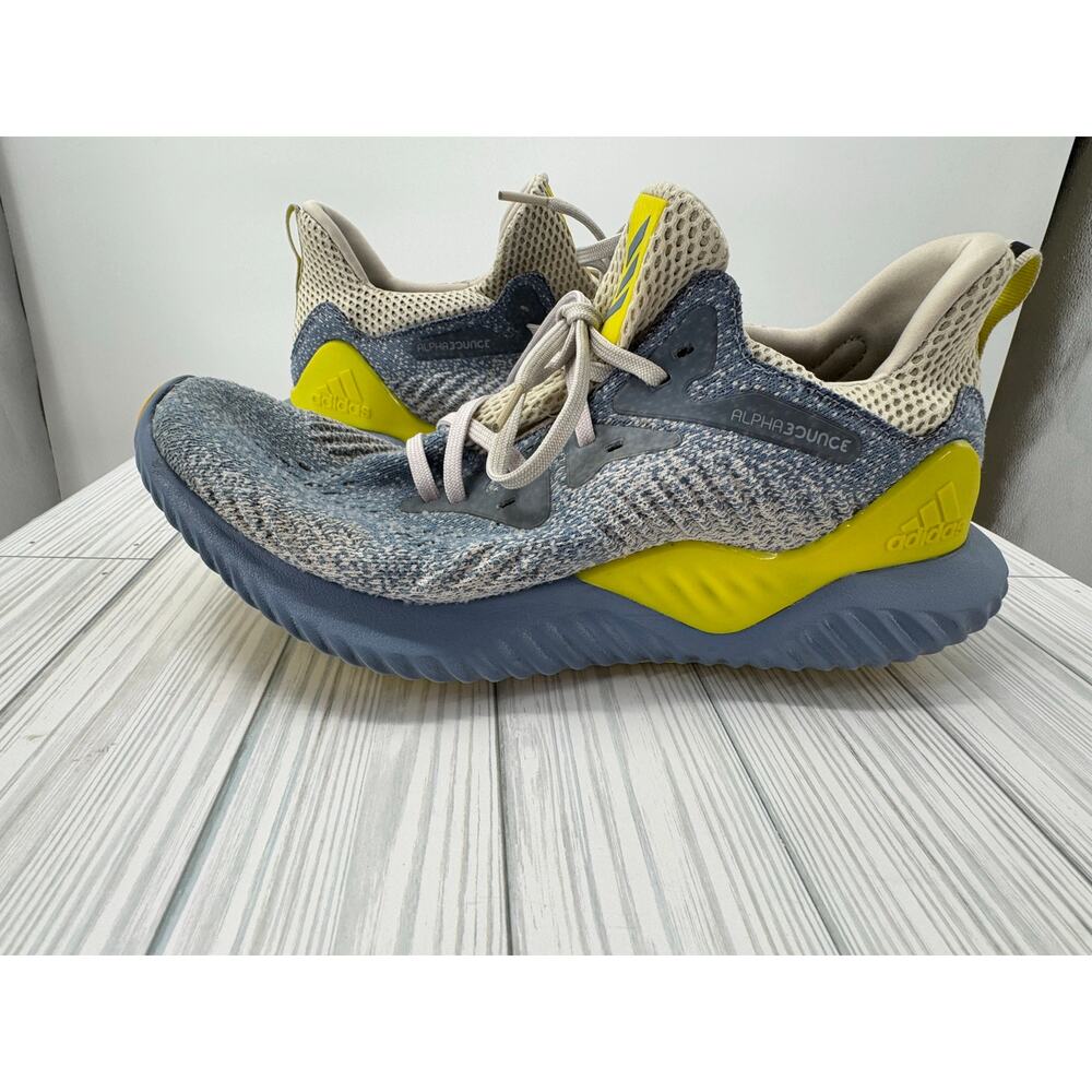 Adidas Men's AlphaBounce Beyond Running Shoes Size 10.5 Yellow Blue‎ Sneakers